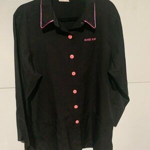 Mary Kay Black Top with Pink Trim beauty coat jacket